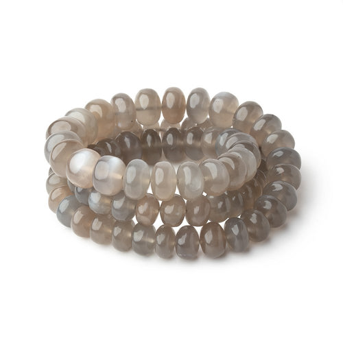 6.5-10mm Platinum Moonstone Plain Rondelle Beads 16 inch 75 pieces