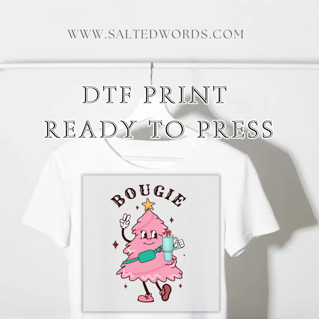 Bougie Christmas Tree Stanley and lululemon dupe DTF print transfer Ready to Press