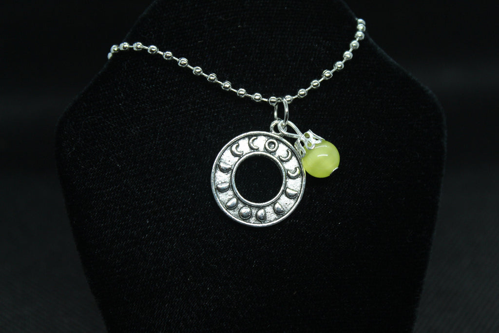 Yellow Moon Phase Necklace Crystal Witch Witchy Jewelry Witchcraft Wicca Wiccan Pagan Metaphysical