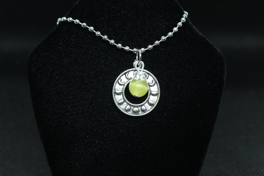 Yellow Moon Phase Necklace Crystal Witch Witchy Jewelry Witchcraft Wicca Wiccan Pagan Metaphysical