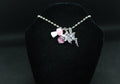 Pink Fairy Mushroom Necklace Crystal Witch Witchy Jewelry Witchcraft Wicca Wiccan Pagan Metaphysical