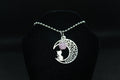 Pink Moon Cat Necklace Crystal Witch Witchy Jewelry Witchcraft Wicca Wiccan Pagan Metaphysical